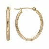 Best deal ???? Everlasting Gold 10k Gold Textured Oval Hoop Earrings ????
