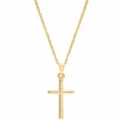 Deals ✔️ Everlasting Gold 10k Gold Twist Cross Pendant Necklace ????