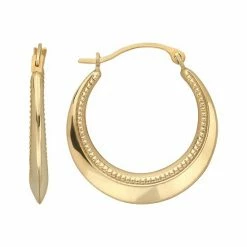 Best deal ❤️ Everlasting Gold 10k Gold Beaded Hoop Earrings ????