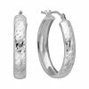 Deals ???? Everlasting Gold 10k White Gold Textured Stripe Hoop Earrings ???? -Everlasting Gold Shop unnamed file 192