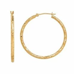 Discount ???? Everlasting Gold 14k Gold Textured Tube Hoop Earrings ????