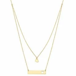 Cheap ✨ Everlasting Gold Double Layer Heart & Bar Necklace ????