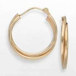 Best Pirce ???? Everlasting Gold 10k Gold Crisscross Hoop Earrings ????
