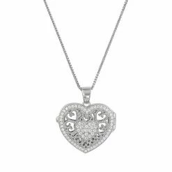Wholesale ???? Everlasting Gold Sterling Silver Cubic Zirconia Heart Locket Necklace ❤️