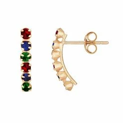 Best deal ???? Everlasting Gold 10k Gold Lab-Created Ruby, Emerald & Sapphire Stud Earrings ????
