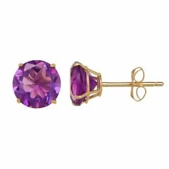 Cheapest ⌛ Everlasting Gold Amethyst 10k Gold Stud Earrings ????