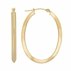 Cheap ???? Everlasting Gold 10k Gold Oval Hoop Earrings ❤️