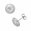 Best deal ???? Everlasting Gold 10k White Gold Textured Button Stud Earrings ????