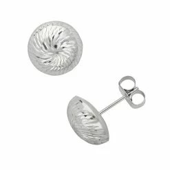 Best deal ???? Everlasting Gold 10k White Gold Textured Button Stud Earrings ????