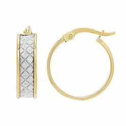 Flash Sale ❤️ Everlasting Gold 14k Gold Glitter Geometric Hoop Earrings ????