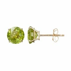 New ???? Everlasting Gold Gemstone Peridot 10k Gold Stud Earrings ????