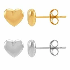 Best reviews of ???? Everlasting Gold 2-Pair Puffed Heart Stud Earring Set ????