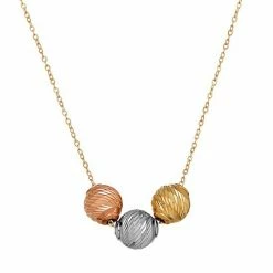 Brand new ✨ Everlasting Gold Tri-Tone 10k Gold 3-Bead Necklace ????
