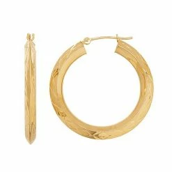 Promo ???? Everlasting Gold 14k Gold Textured Hoop Earrings ⌛