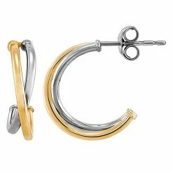 Buy ???? Everlasting Gold Two Tone X DESIGN J Hoop Earrings ????