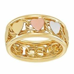 Cheap ???? Everlasting Gold Tri-Tone Heart Ring ❤️