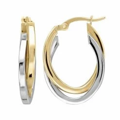 Best reviews of ???? Everlasting Gold Two Tone 14k Gold Oval Hoop Earrings ✨