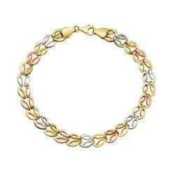 Cheapest ⭐ Everlasting Gold Tri Tone 10k Gold Interlock Link Bracelet ????
