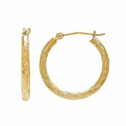 Outlet ???? Everlasting Gold 14k Gold Textured Hoop Earrings ????