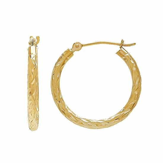 Outlet ???? Everlasting Gold 14k Gold Textured Hoop Earrings ???? 3 Outlet ???? Everlasting Gold 14k Gold Textured Hoop Earrings ????