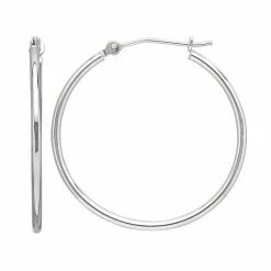 Deals ⌛ Everlasting Gold 10k White Gold Hoop Earrings ????