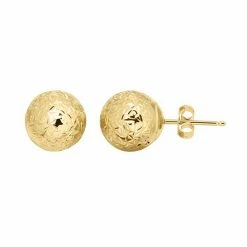 Buy ✔️ Everlasting Gold 14k Gold Textured Ball Stud Earrings Yellow ⭐