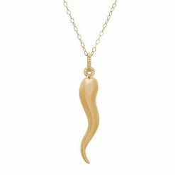 Cheapest ⌛ Everlasting Gold 10k Gold Polished Italian Horn Pendant Necklace ????